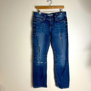 BKE Payton distressed dark wash denim jeans size 30R ladies